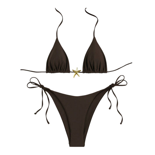 SHE barna pántos bikini