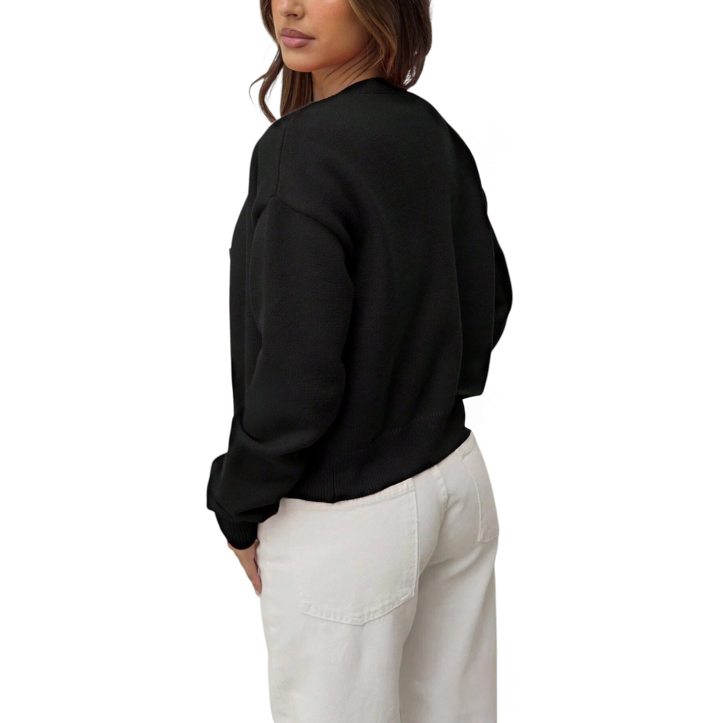 SHE fekete gombos kardigán