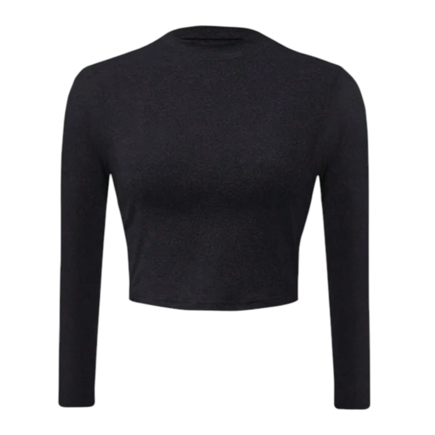 SHE fekete hosszú ujjú crop top