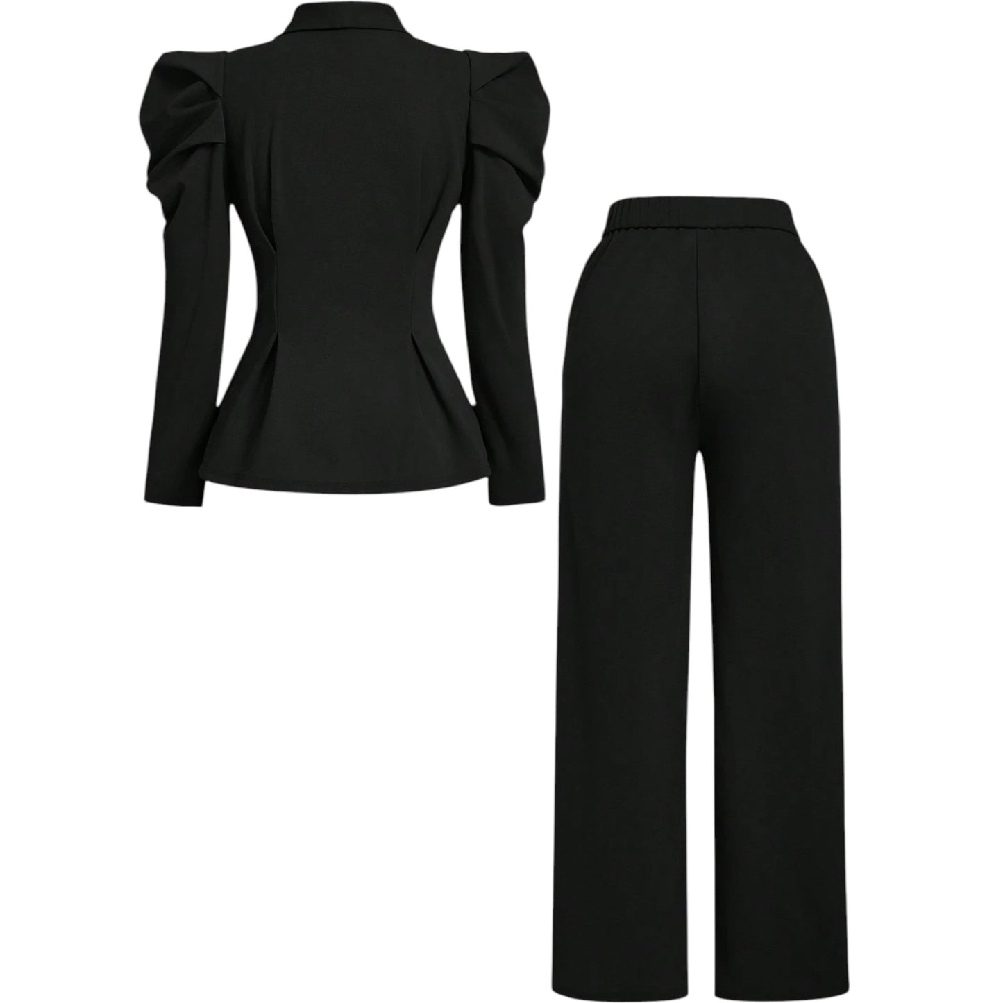 SHE fekete puffos ujjú blézer szett