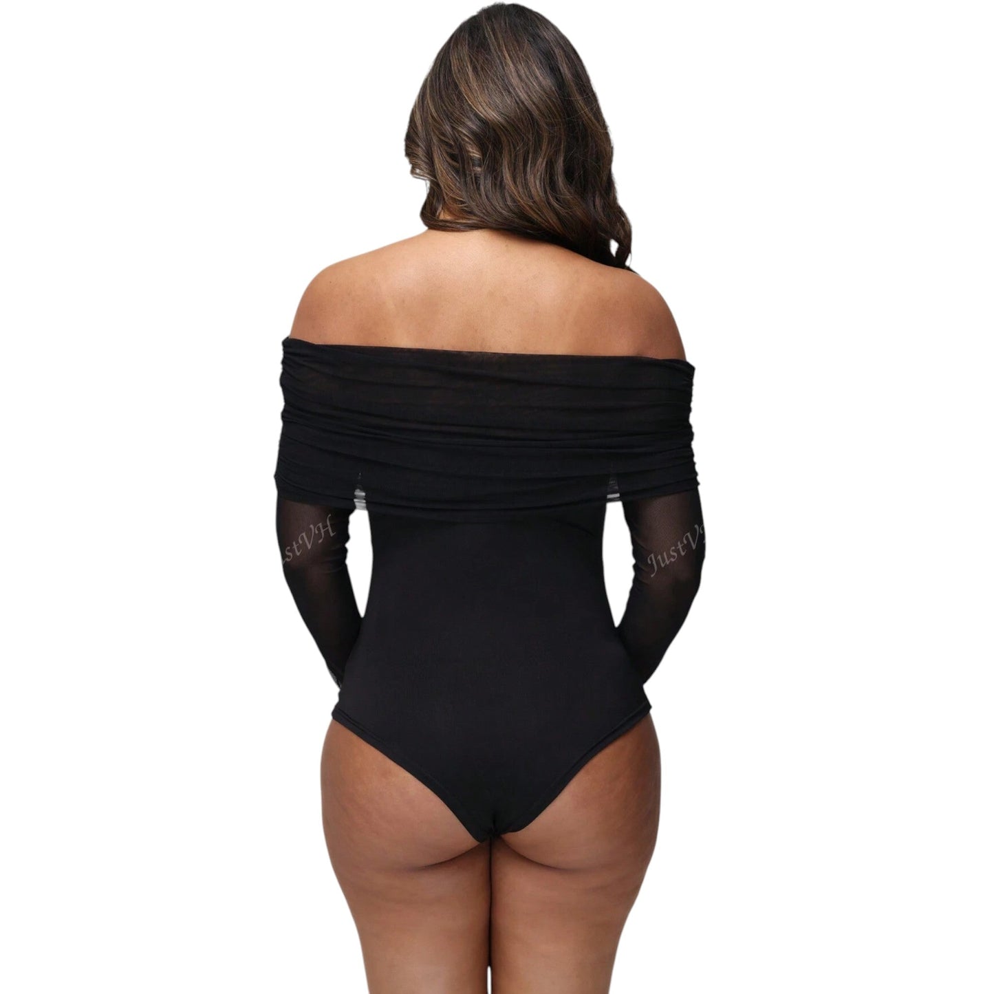 SHE fekete váll nélküli kismama body