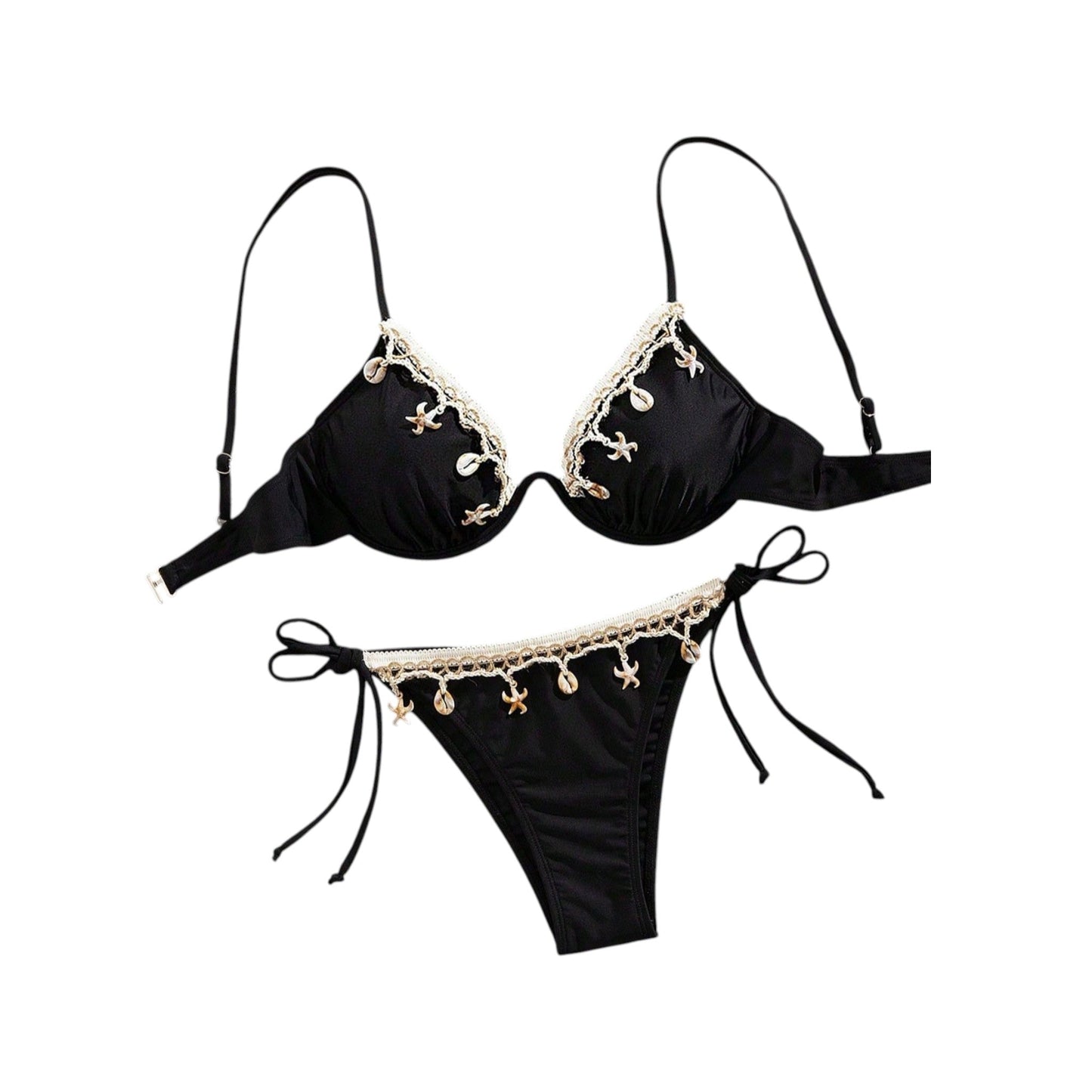 SHE fekete tengeri dísszel bikini szett