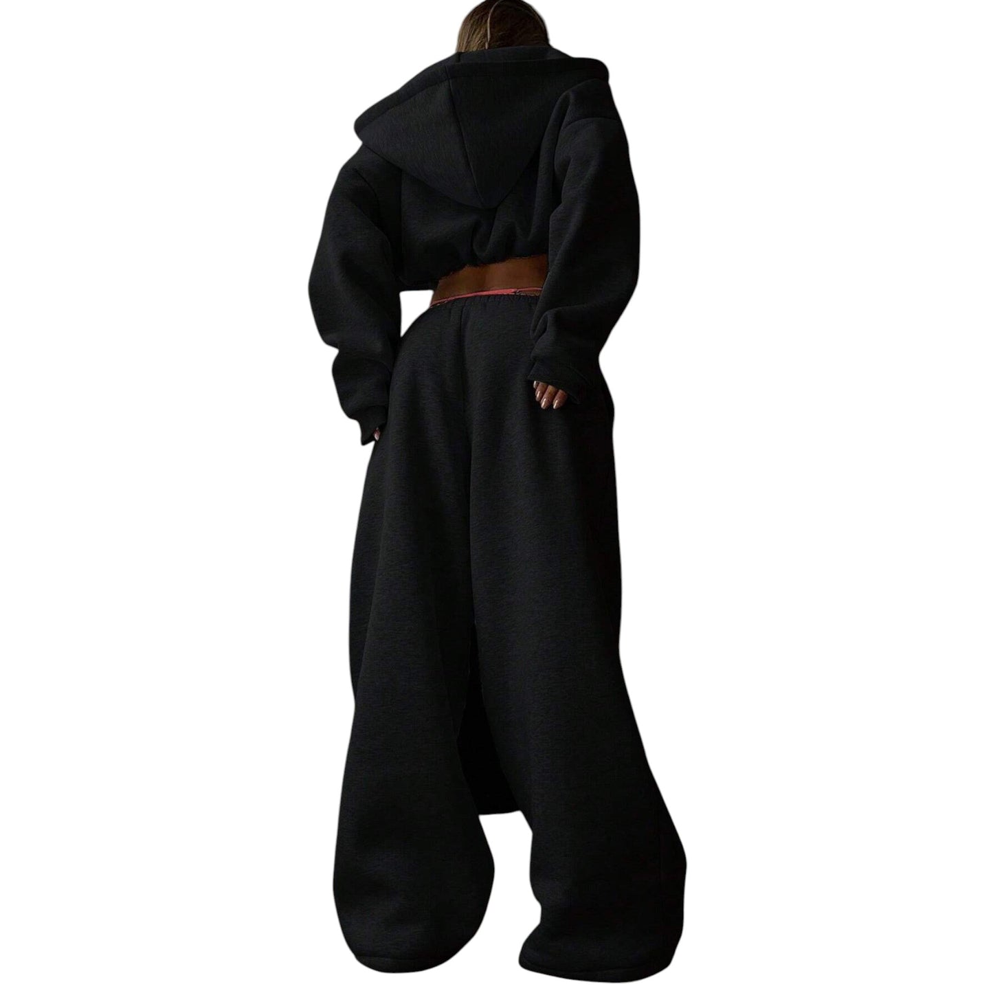 SHE fekete crop melegítő szett