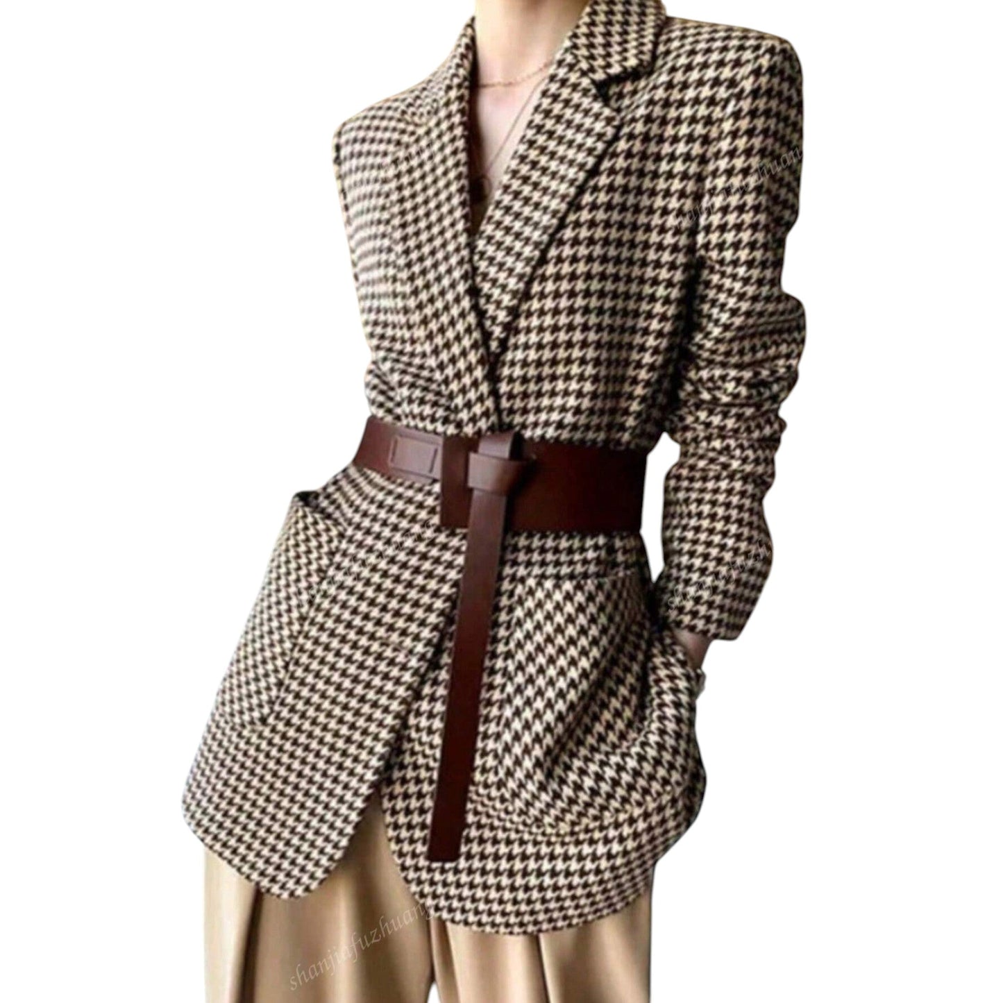 SHE houndstooth mintás blézer