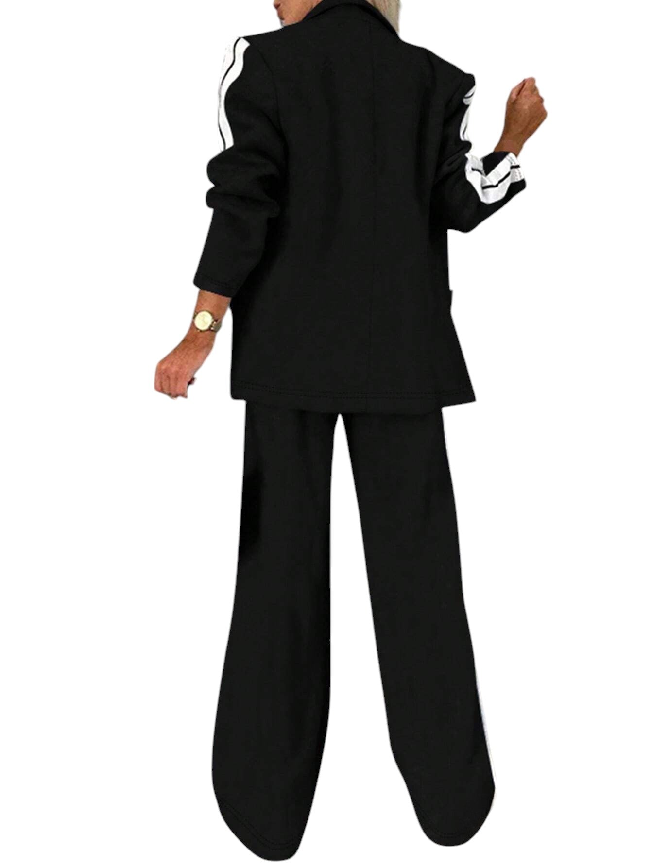 SHE fekete és fehér csíkos kétrészes szett