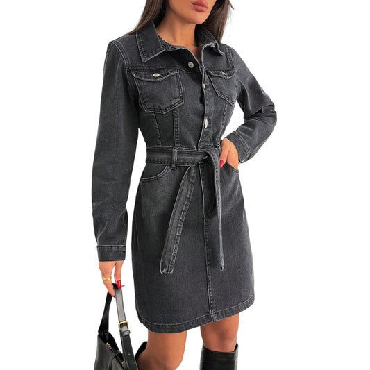 SHE szürke farmer ruha