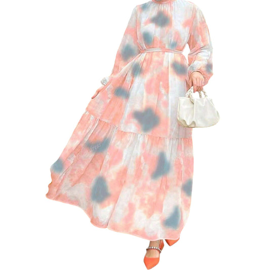 SHE többszínű mintás maxi ruha