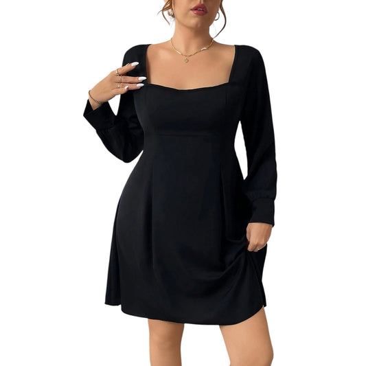 SHE fekete hosszú ujjú mini ruha