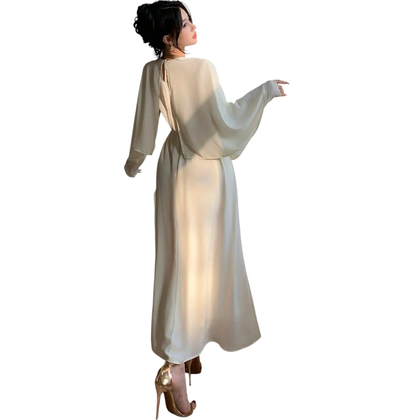 SHE fehér bő szabású maxi ruha