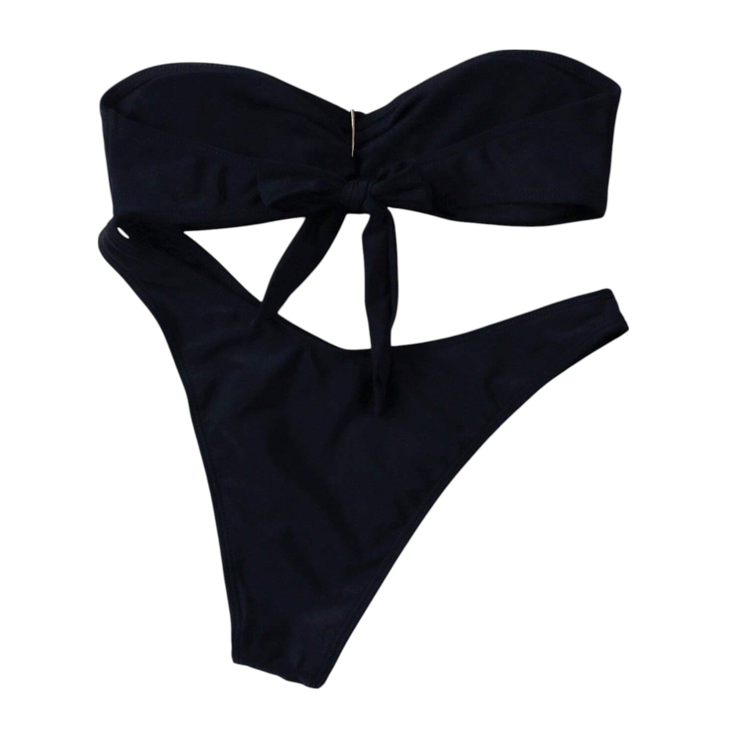 SHE fekete pánt nélküli bikini