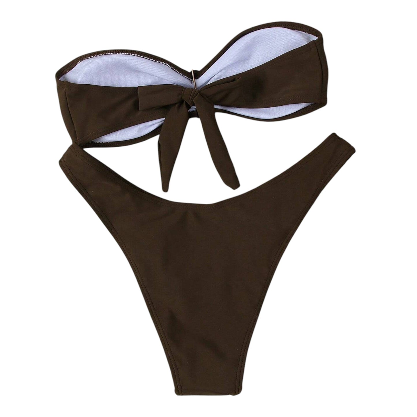 SHE barna pánt nélküli bikini