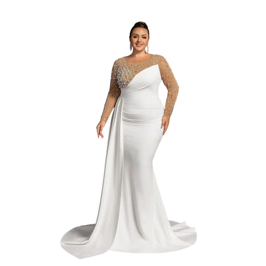 SHE fehér hosszú estélyi ruha