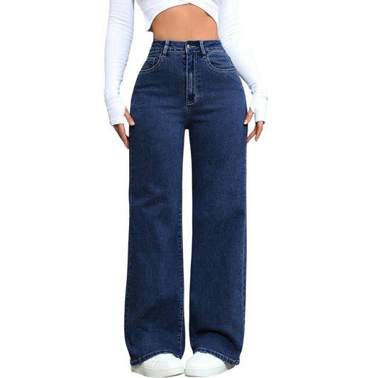 SHE sötétkék magas derekú farmer nadrág