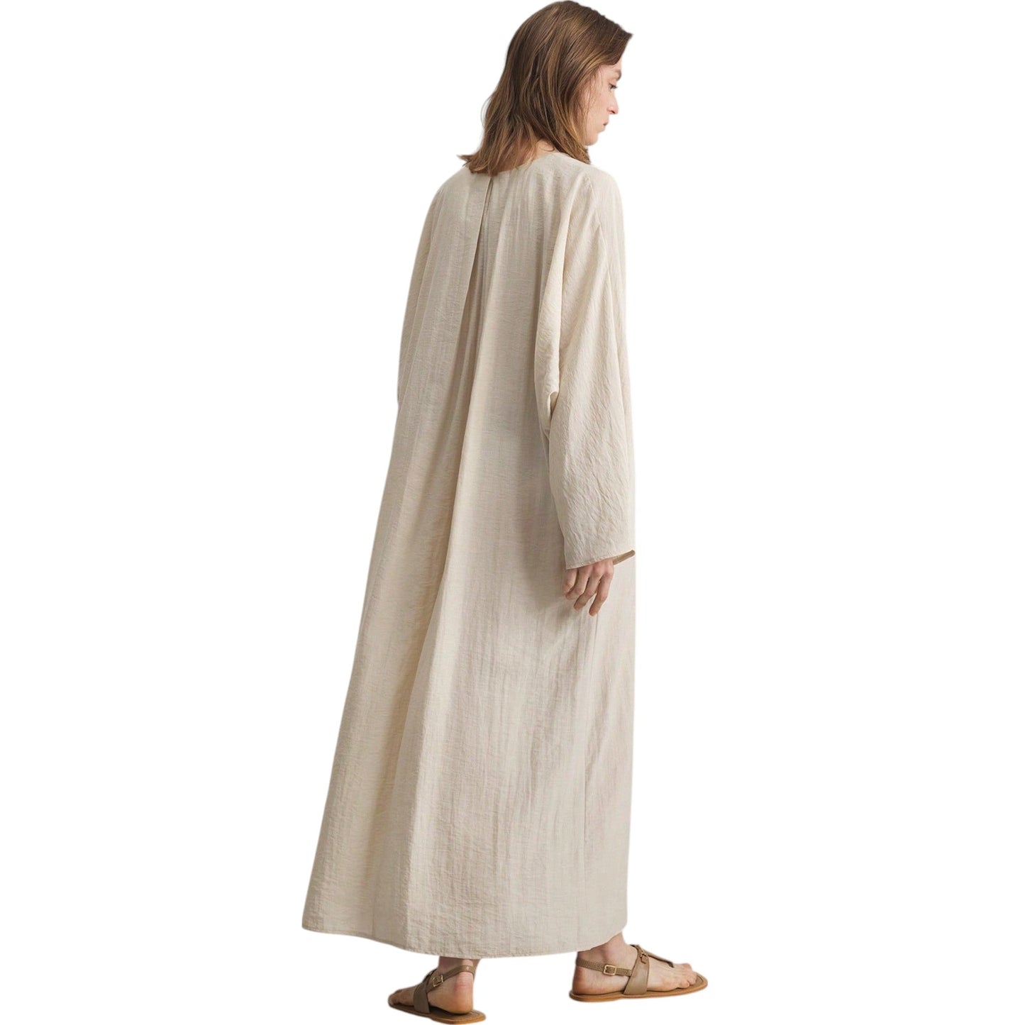 SHE bézs hosszú ujjú maxi ruha