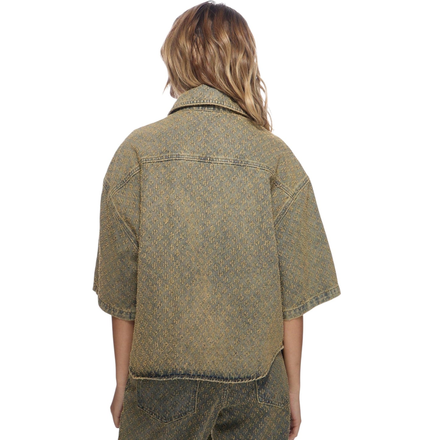 MISSGUIDED mintás rövid ujjú farmer ing