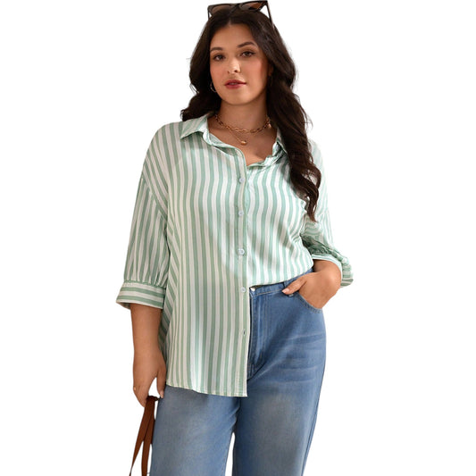 SHE zöld csíkos ing