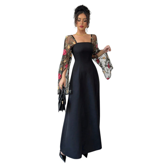 SHE fekete harang ujjú maxi ruha