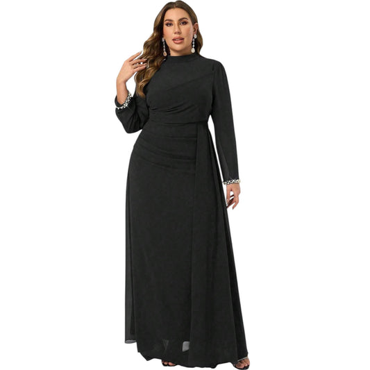 SHE fekete hosszú ujjú maxi ruha