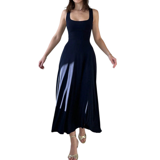 SHE fekete A-vonalú maxi ruha