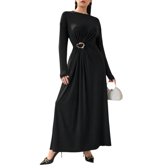 SHE fekete hosszú ujjú maxi ruha