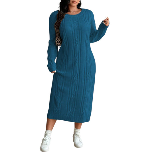 SHE kék kötött midi ruha