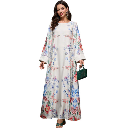 SHE többszínű virágmintás maxi ruha