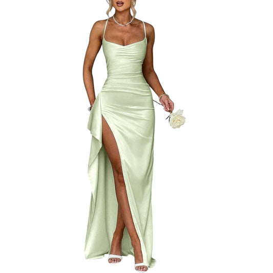 SHE menta zöld pántos maxi ruha