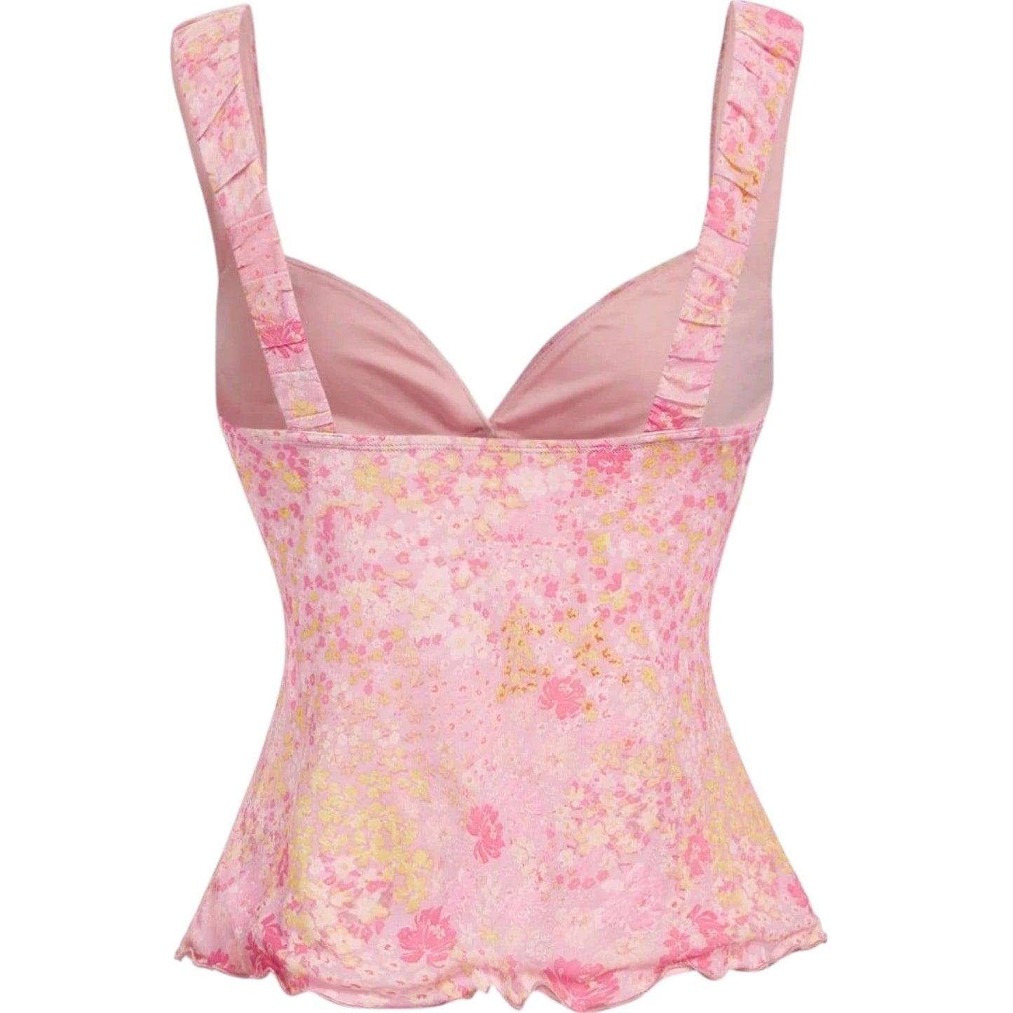 SHE rózsaszín virágmintás cami top
