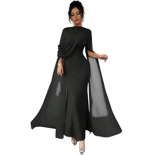 SHE fekete köpenyes maxi ruha