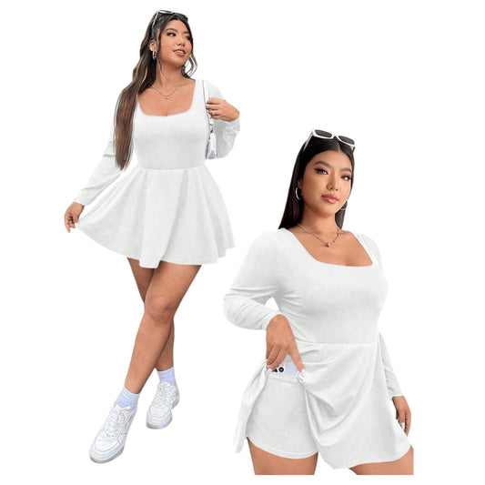 SHE fehér hosszú ujjú mini ruha