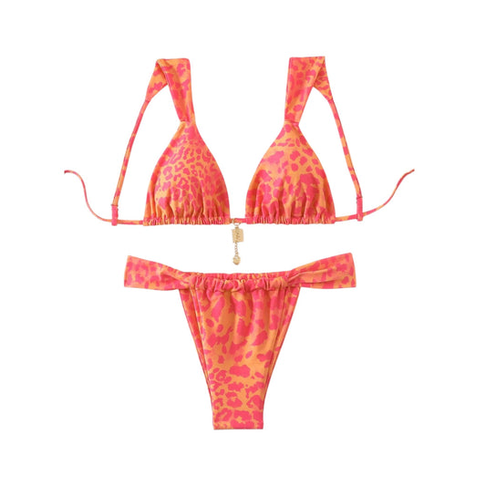 SHE narancssárga leopárd mintás bikini szett