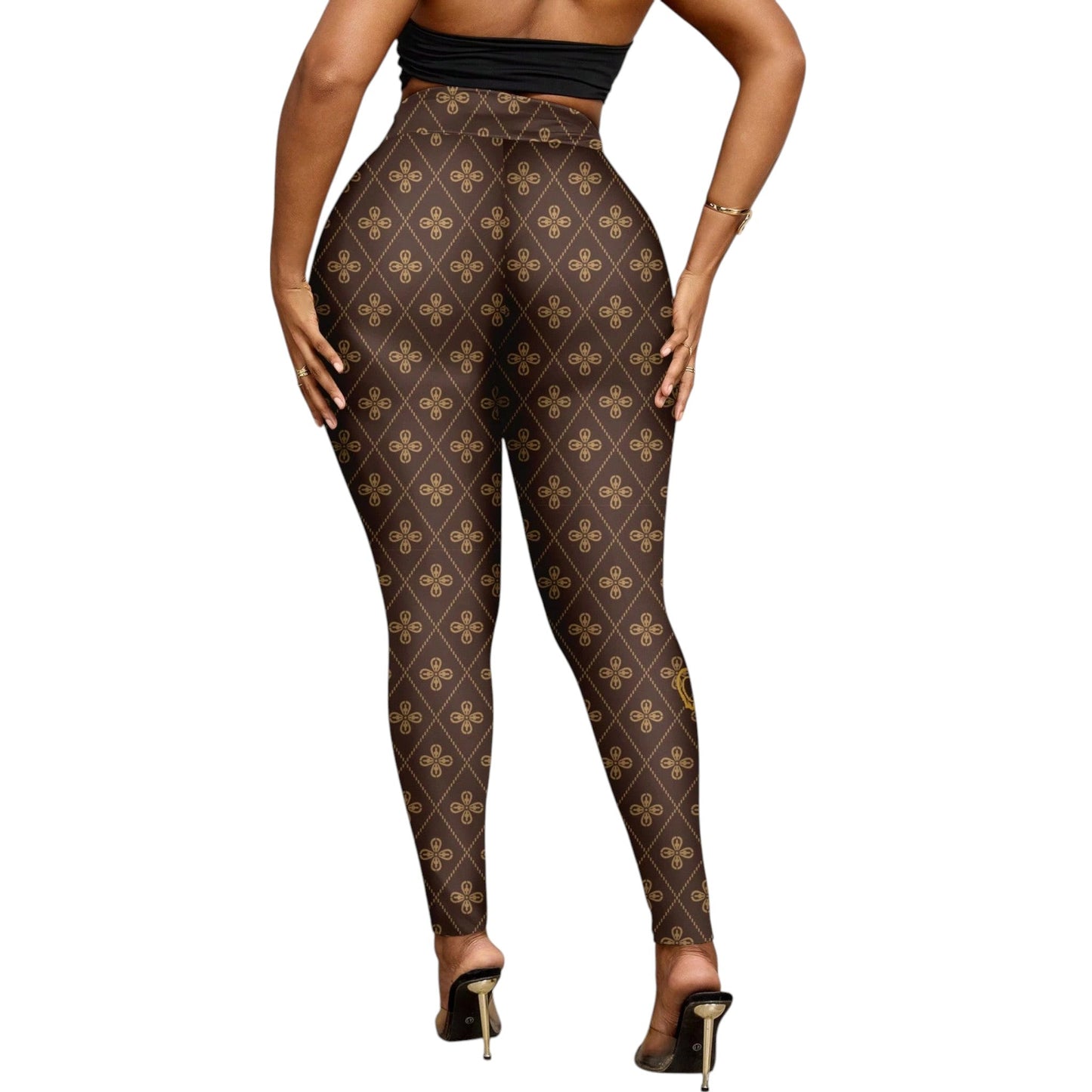SHE barna mintás legging