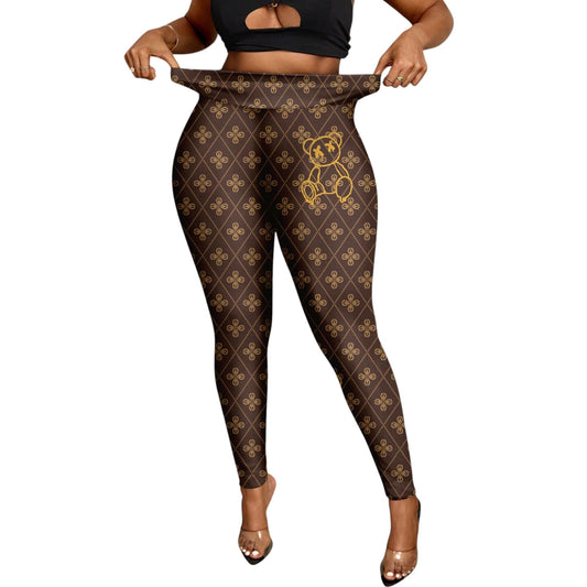 SHE barna mintás legging