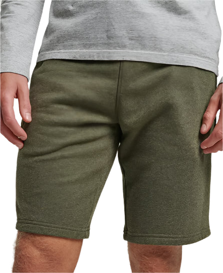 SUPERDRY olívazöld melírozott melegítő rövidnadrág