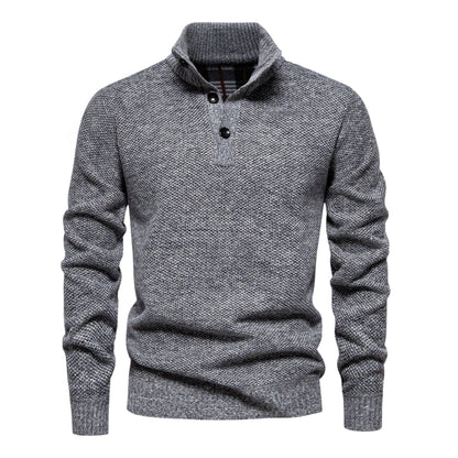SHE szürke kötött henley pulóver