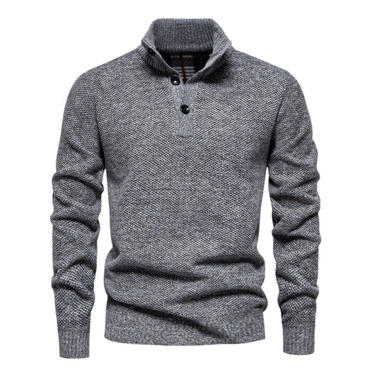 SHE szürke kötött henley pulóver