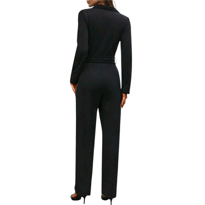 SHE fekete öves jumpsuit