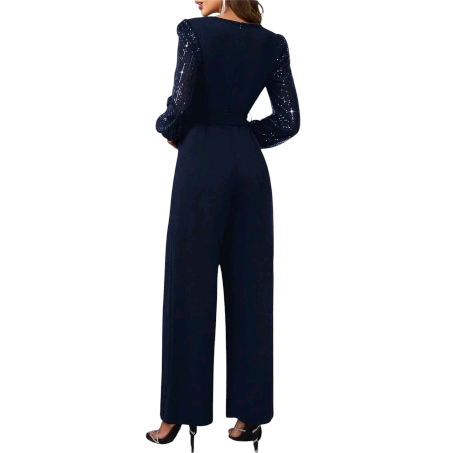 SHE sötétkék elegáns csillogó overall