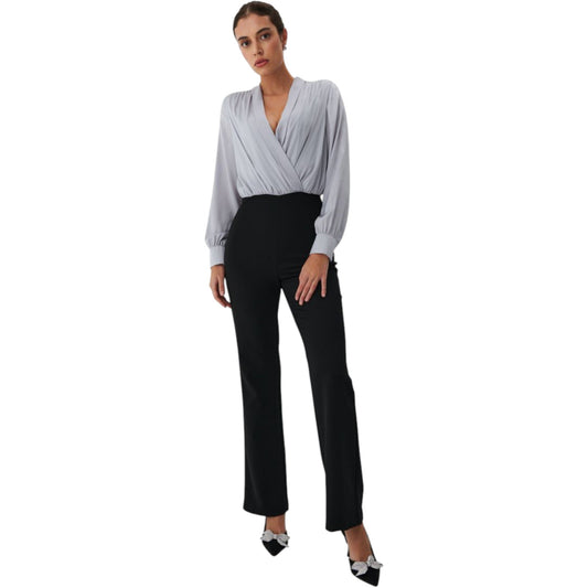 MOHITO fekete-szürke hosszú ujjú elegáns overál
