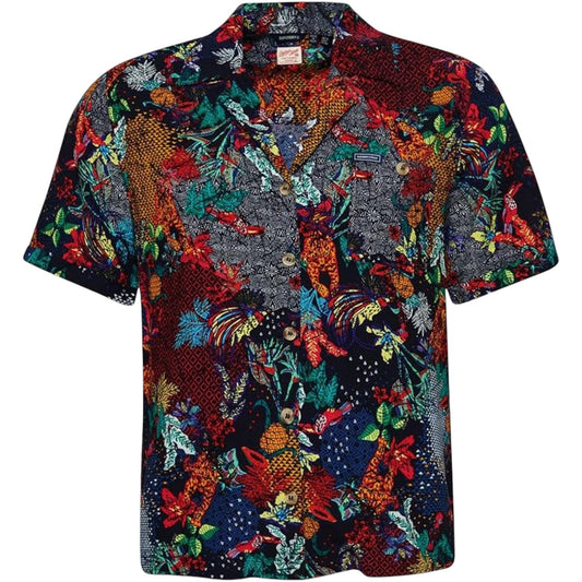 SUPERDRY többszínű patchwork mintás rövid ujjú ing