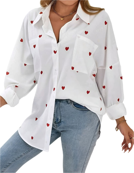 SHE szívecskés oversized ing