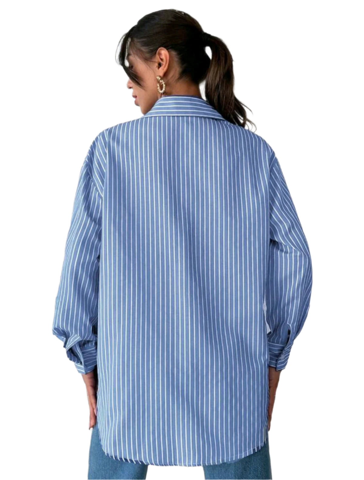 SHE kék csíkos oversize ing