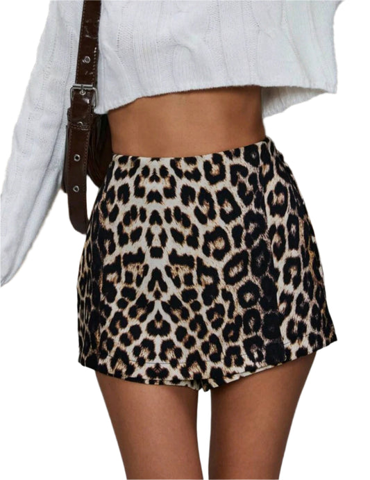 SHE barna leopárdmintás skort