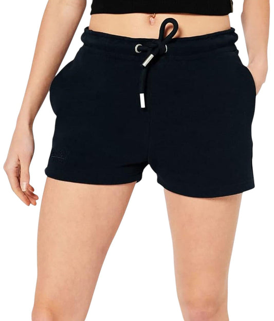 SUPERDRY fekete melegítő rövidnadrág