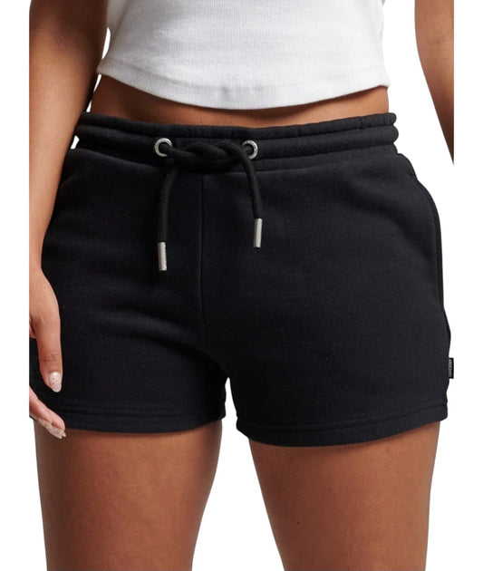SUPERDRY fekete melegítő rövidnadrág