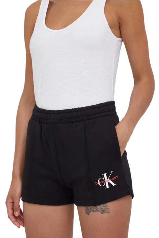 CALVIN KLEIN Jeans fekete női pamut rövidnadrág