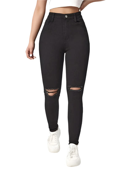 SHE fekete szakadt skinny farmer