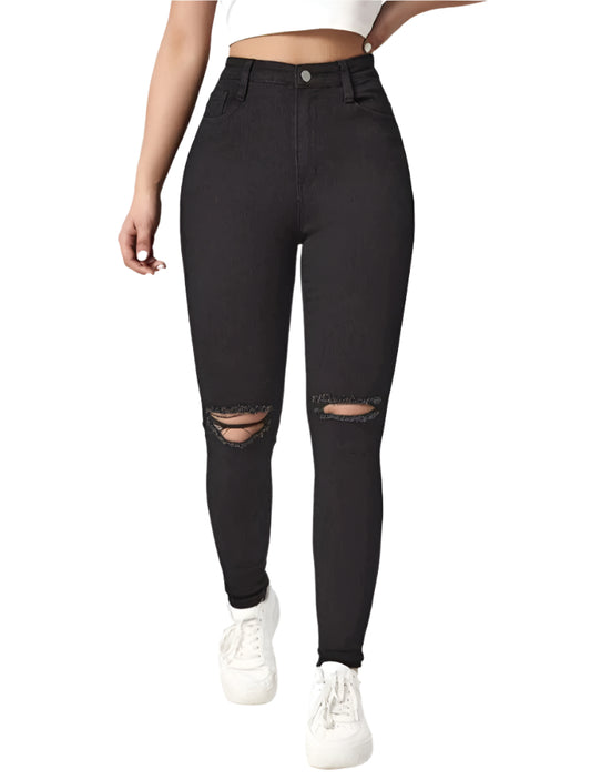 SHE fekete szakadt skinny farmer