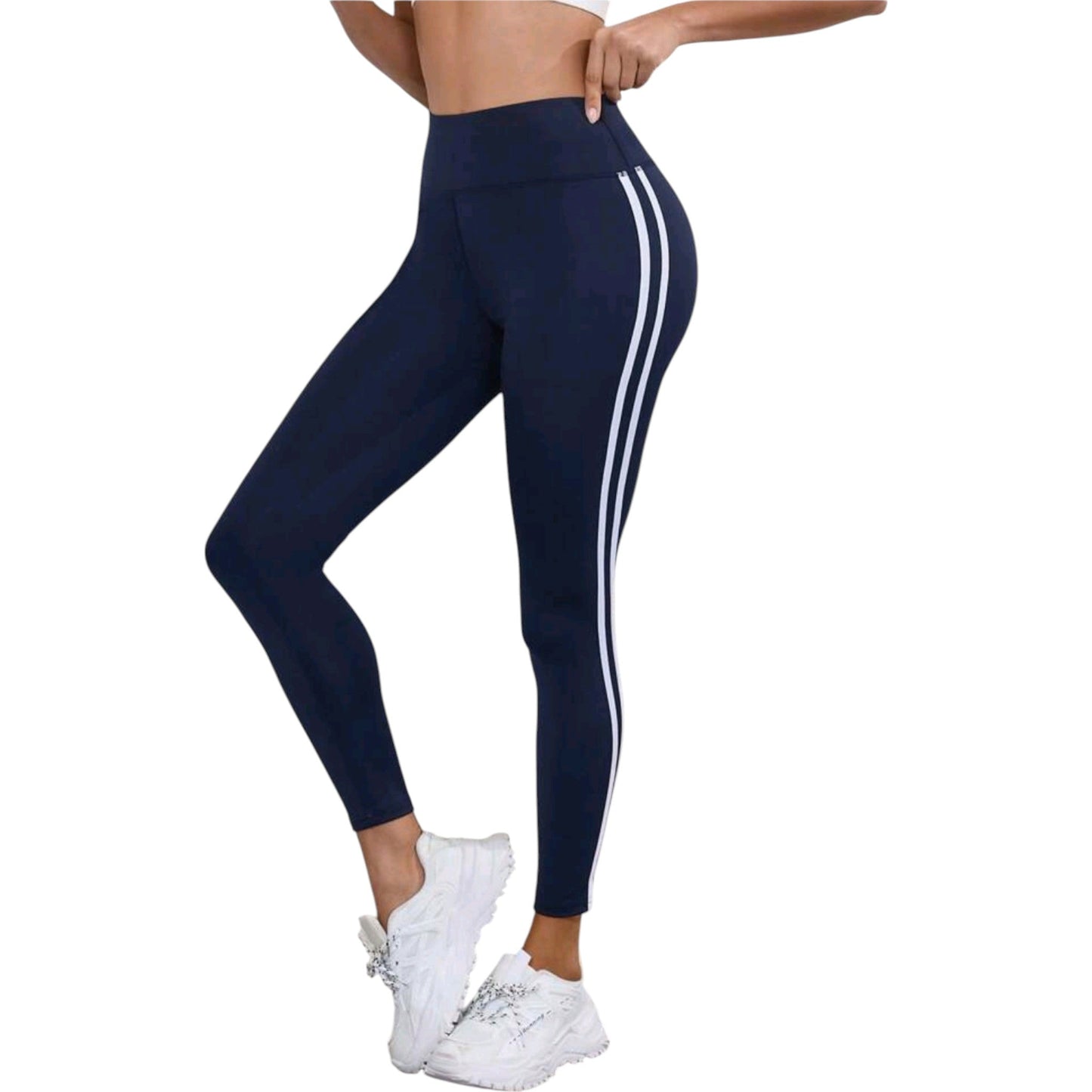 SHE kék oldalt csíkos leggings