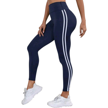 SHE kék oldalt csíkos leggings